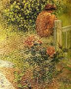 Carl Larsson ros och rygg-en flickrygg och en ros painting